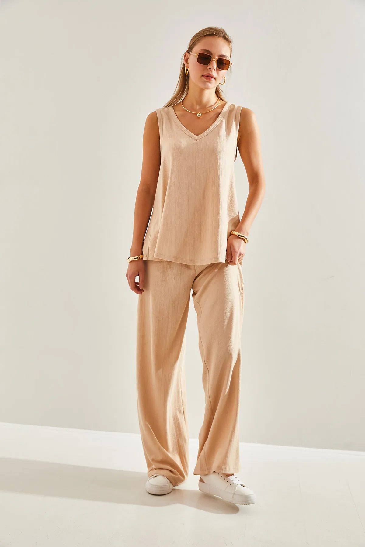 Bianco Lucci  Basic-Unterteil-Top-Set für Damen