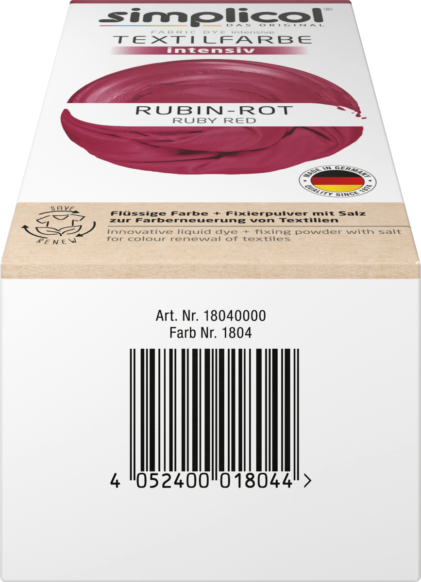 Textilfarbe intensiv Rubin-Rot, 1 St