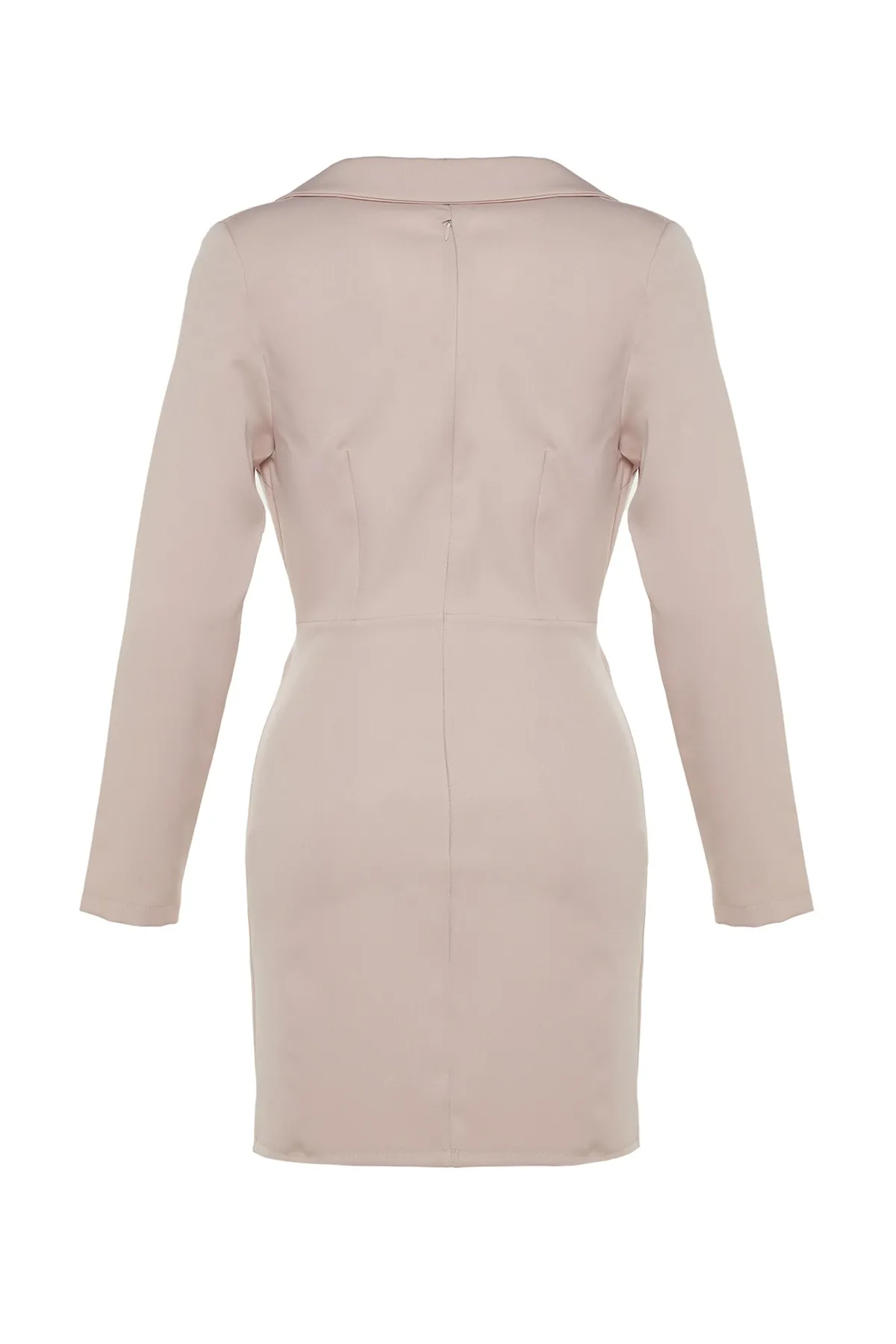 Trendyol Collection  Steinfarbenes, zweireihiges, gewebtes, elegantes Abendkleid mit Fensterausschnitt und Ausschnitten TPRSS22EL0592