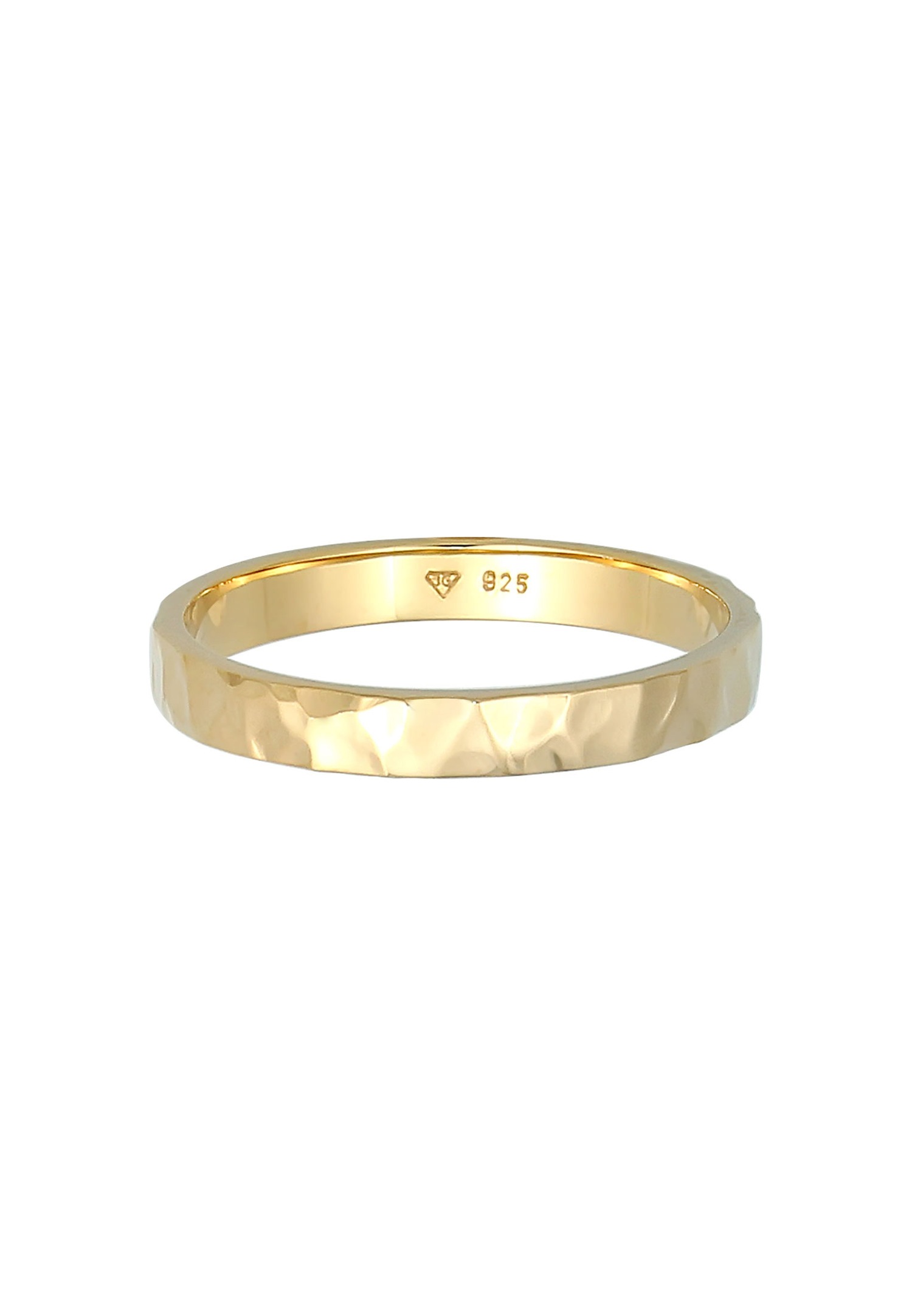 Elli Ring Basic Bandring Fein Gehämmert 925 Silber