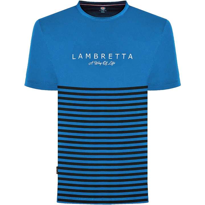 Lambretta Striped Herren T-Shirt SS0017-DK BLU