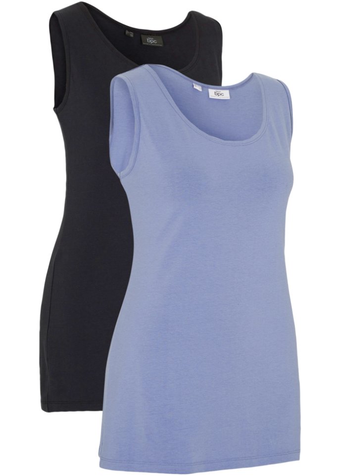 Sporttop mit Bio-Baumwolle, extralang (2er Pack)