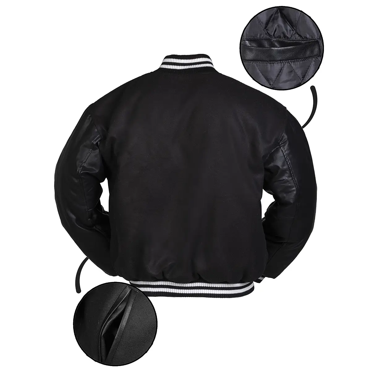 NY Baseballjacke mit Patch schwarz