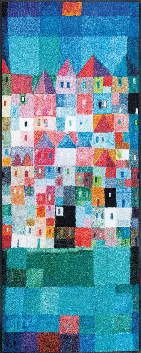 Fußmatte wash dry Colourful Houses 75 x 190 cm
