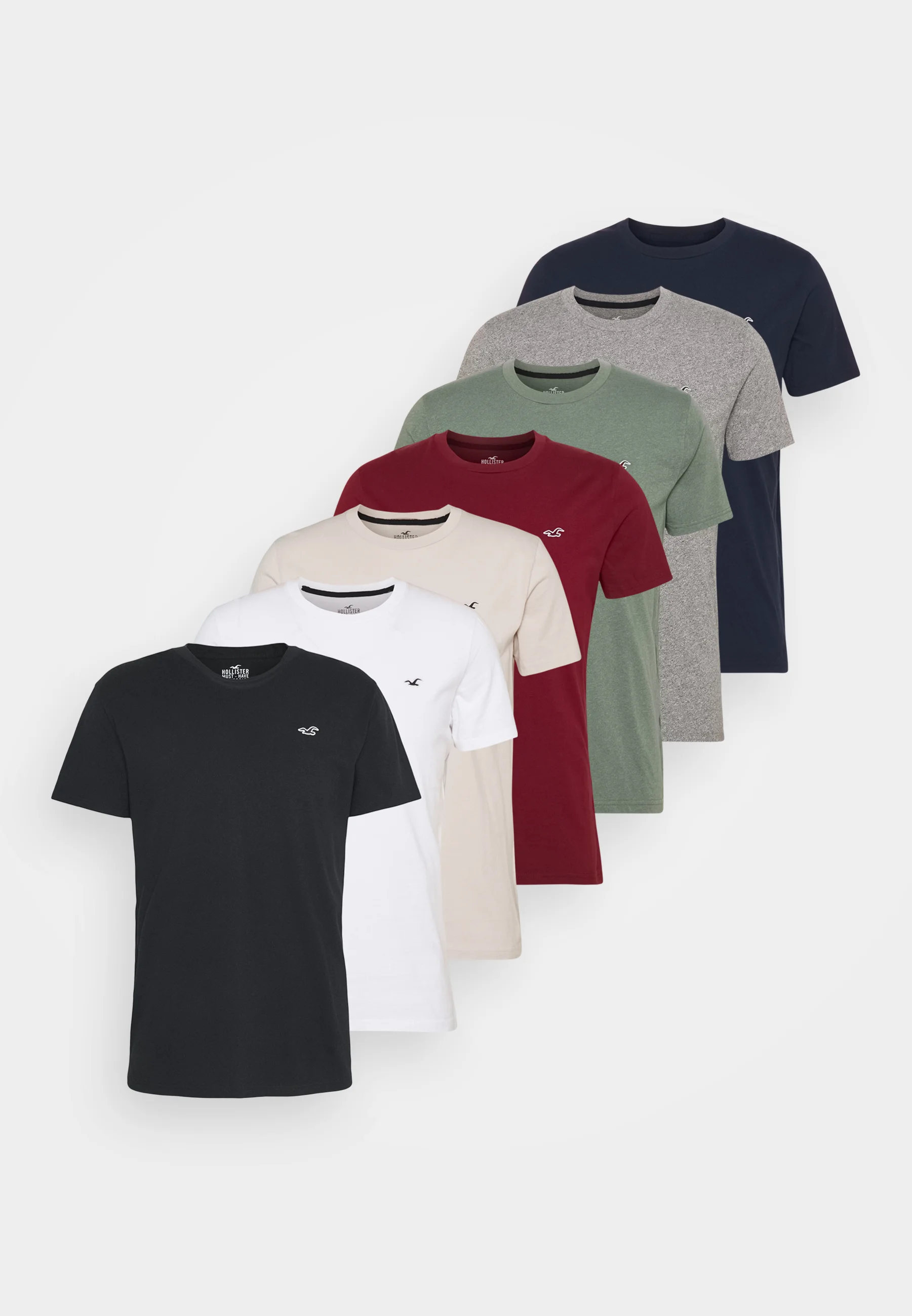 Camiseta básica Hollister Co. ICON CREW (paquete de 7)