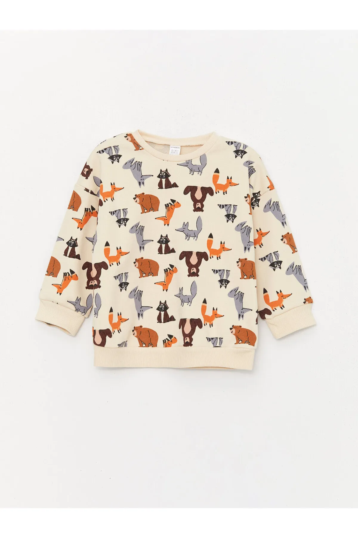 LC Waikiki  2-teiliges Set aus bedrucktem Langarm-Sweatshirt und Jogginghose für Babys mit Rundhalsausschnitt
