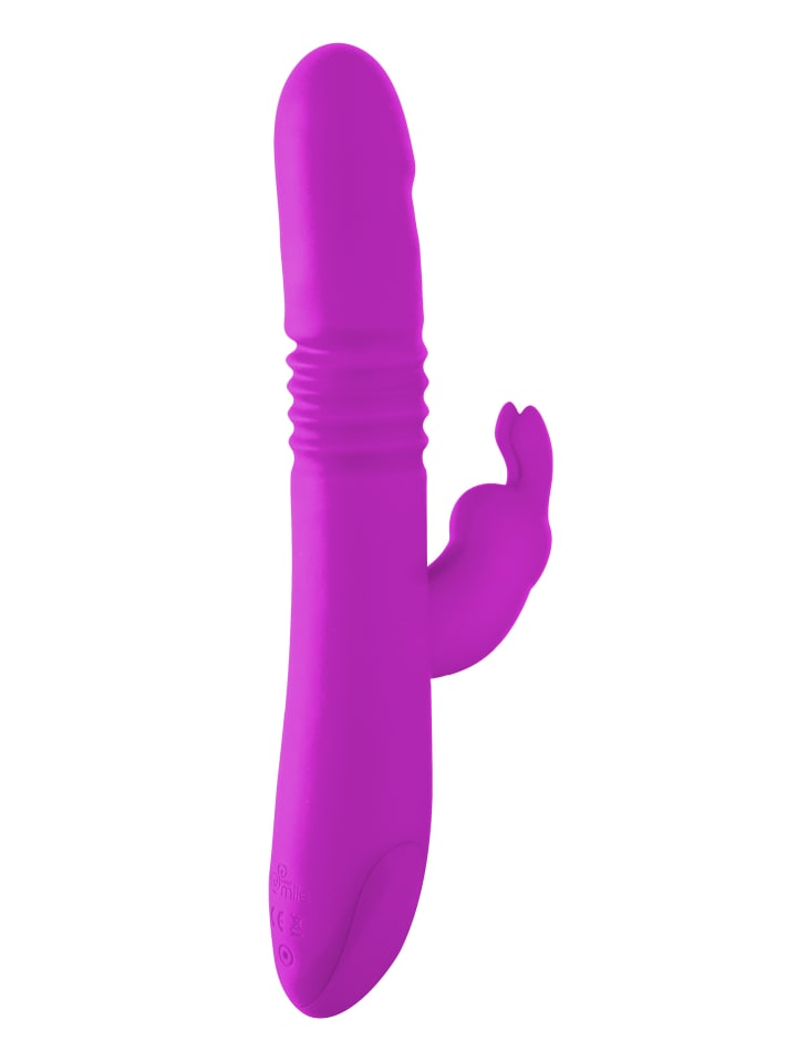 Sweet Smile Vibrator mit Stoßfunktion Thrusting Rabbit in pink günstig kaufen 26 cm