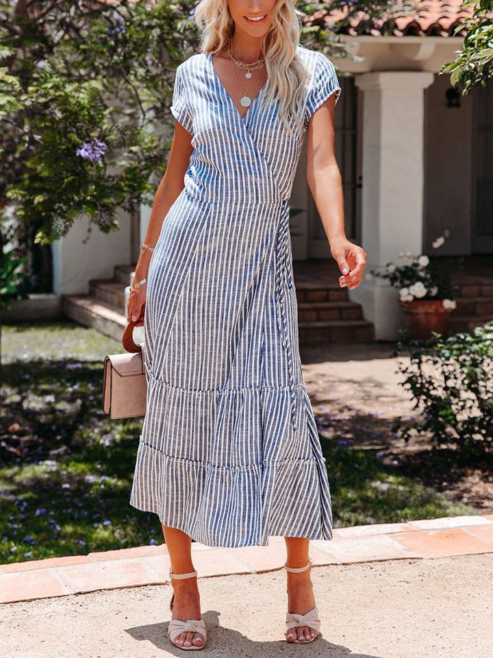 Milan Kiss Kleid in Blau/ Weiß günstig kaufen