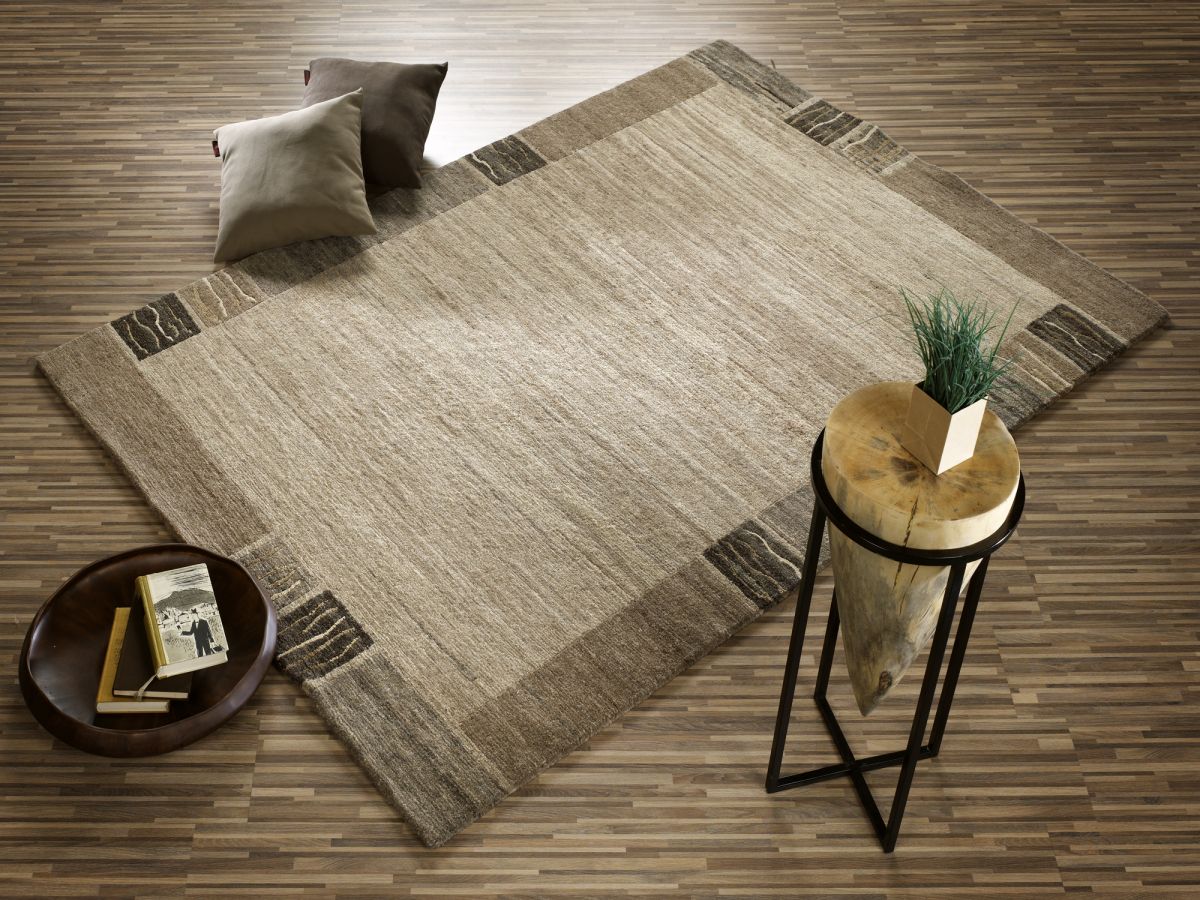 Teppich aus Nepal Silk Lalitpur Wolle-Natur 70 x 140 cm