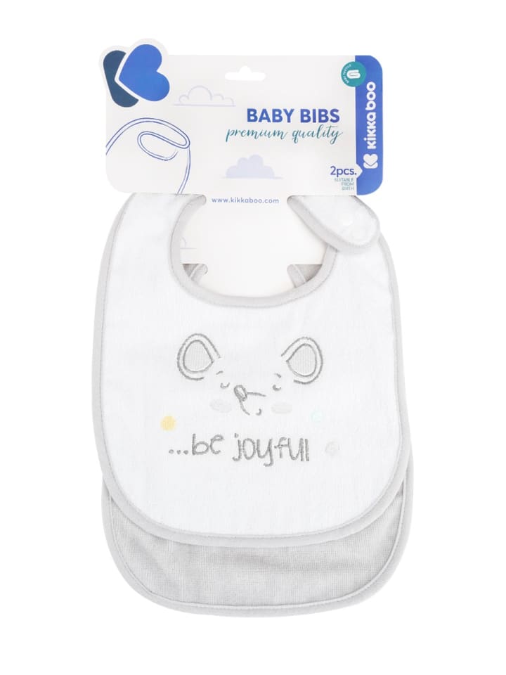 Kikkaboo Babylatz Frottee 2-teilig in grau günstig kaufen onesize