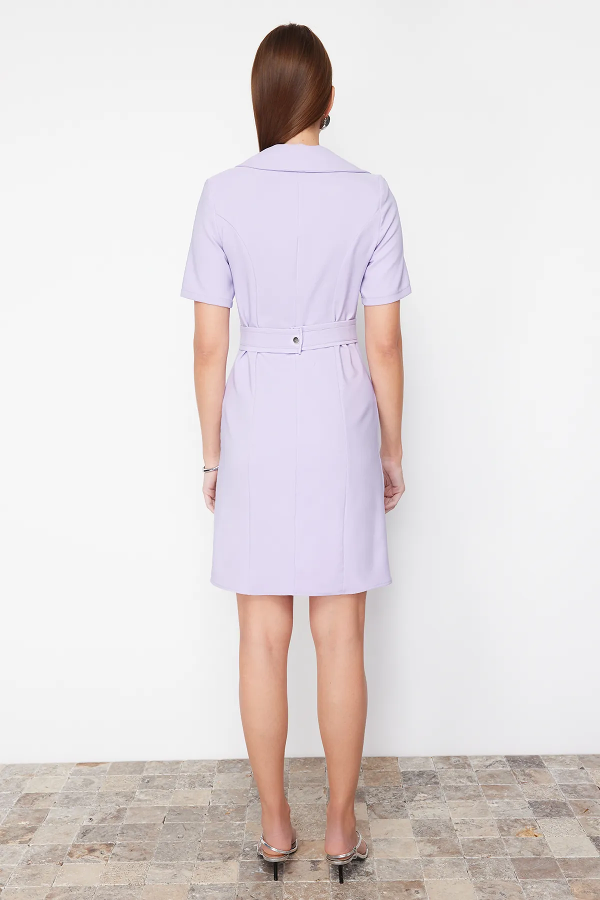 Trendyol Collection  Lila gewebtes Midikleid TWOSS22EL2251