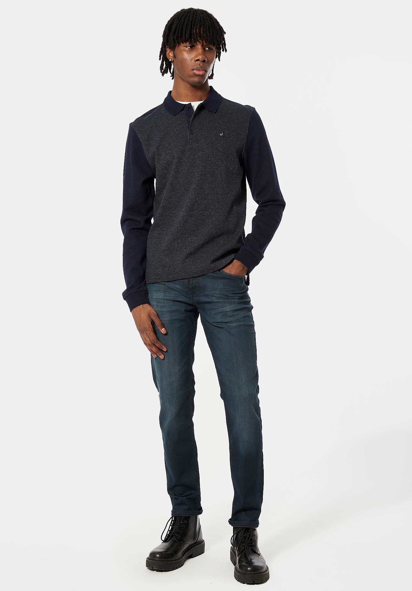 BAKAR  Polo bleu Homme