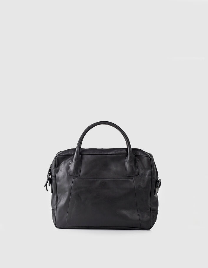 Sac noir en cuir homme