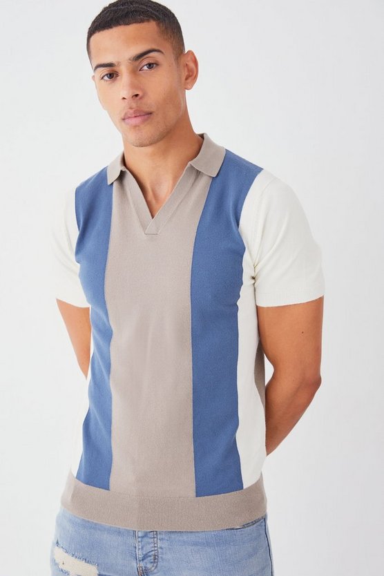 Kurzärmliges Colorblock Poloshirt