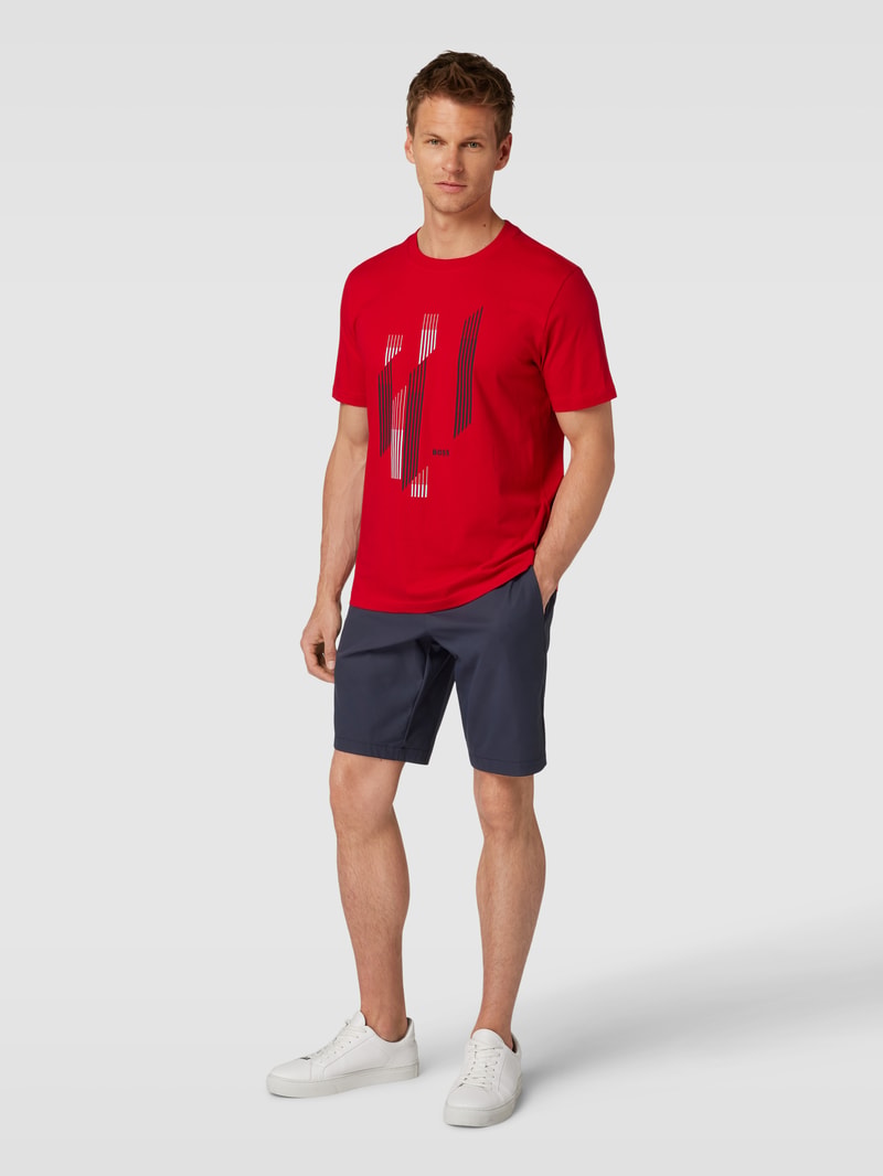 Shorts mit elastischem Bund Modell 'Drax' in dunkelblau