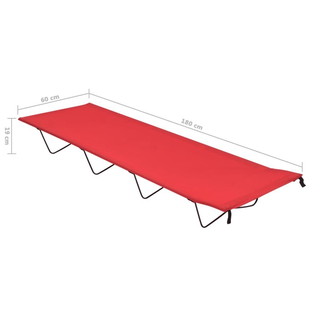 vidaXL Feldbett Campingbett 180x60x19 cm Oxford-Gewebe und Stahl Rot (1-St)