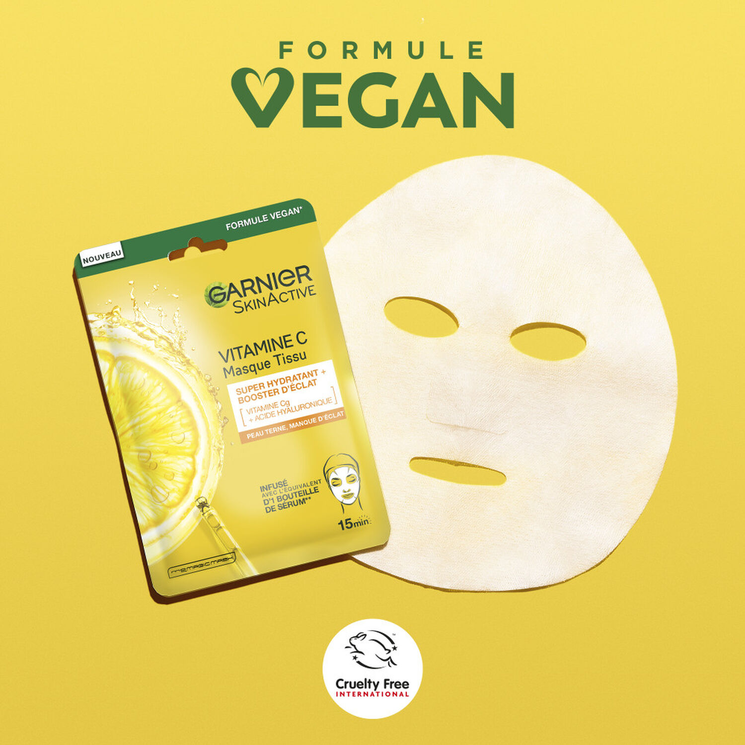 Garnier SkinActive Masque Tissu Vitamine C Booster d'éclat