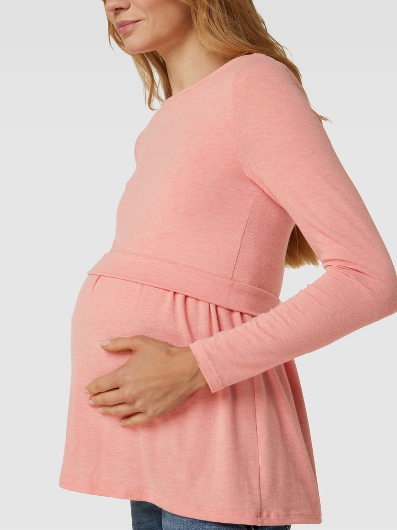 Still-Longsleeve mit Stretch-Anteil in altrosa meliert