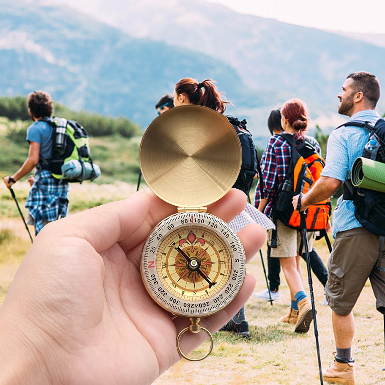 ZmdecQna Kompass Camping Überlebenskompass für Wandern, Camping