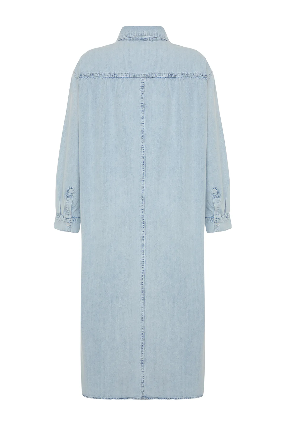 Trendyol Collection  Blaues Denim-Maxi-Hemdkleid TWOSS24EL00465