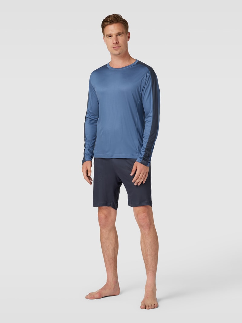 Pyjama-Oberteil mit langen Ärmeln Modell 'Cooling' in blau