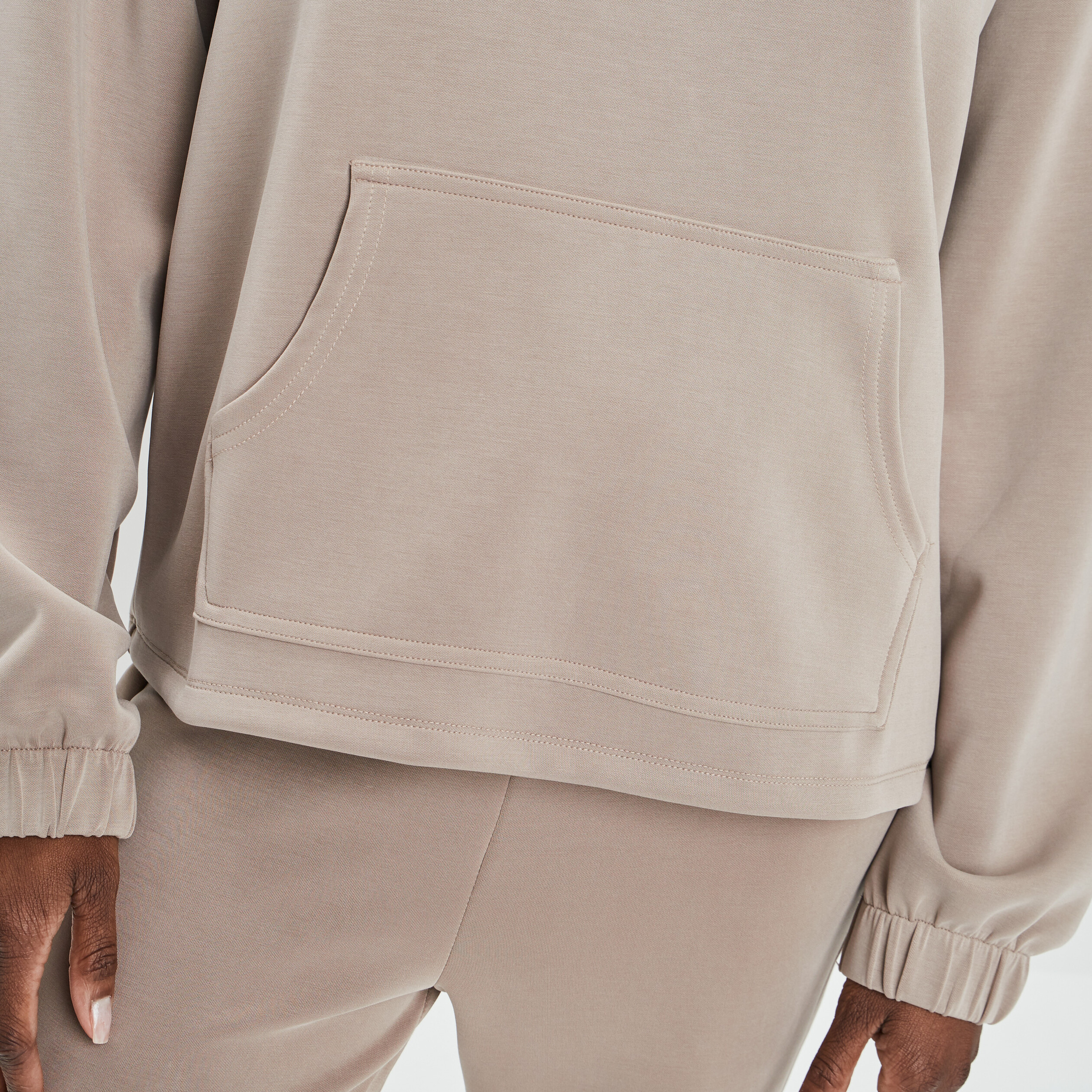 Sweat à capuche hoodie taupe femme | La Halle