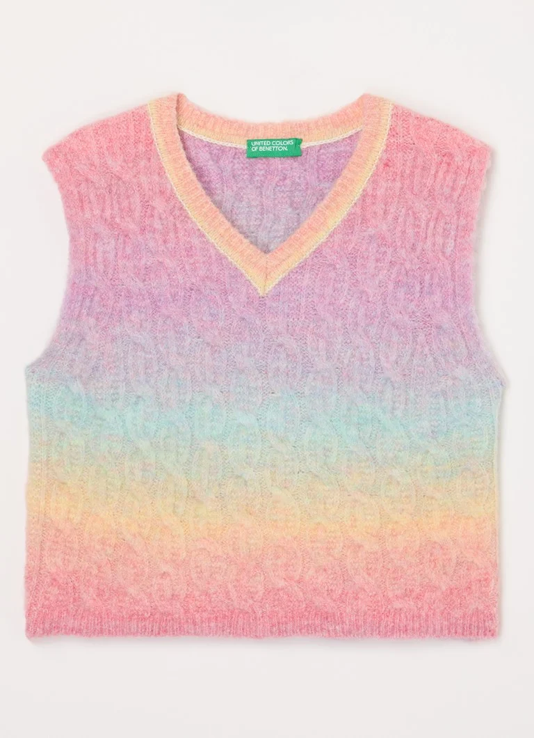 Benetton Cable-knit sweater vest in wool blend