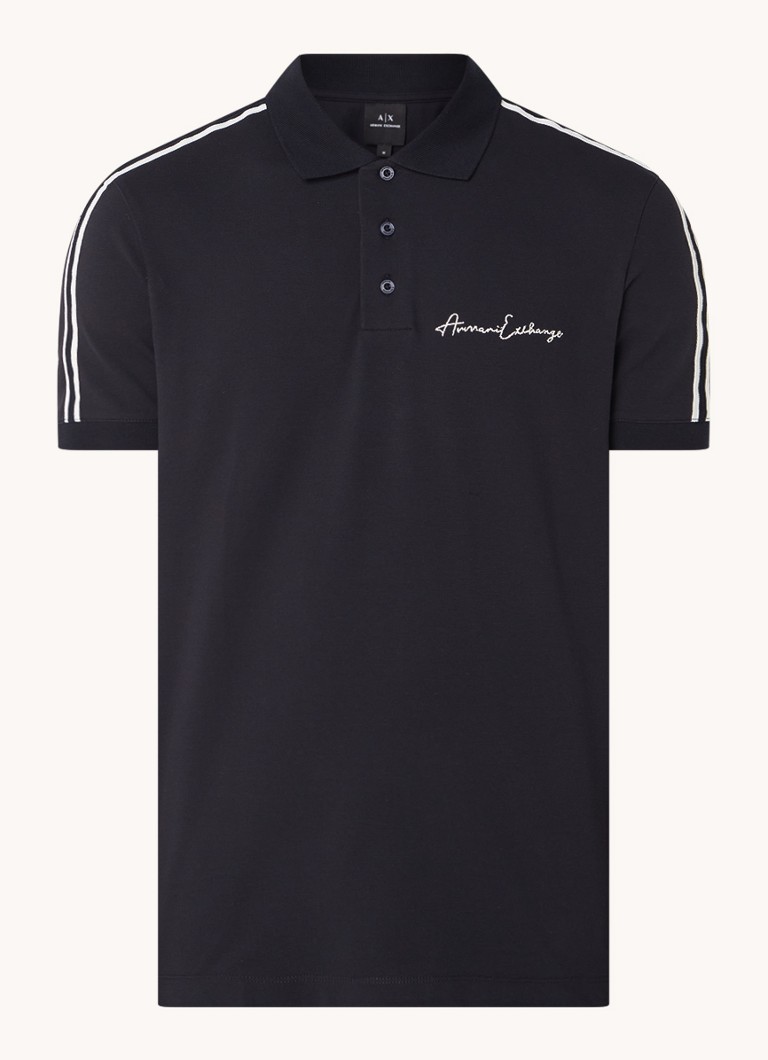 Armani Exchange regulāra piegriezuma polo krekls no kokvilnas pikē ar izšuvumu no logotipa