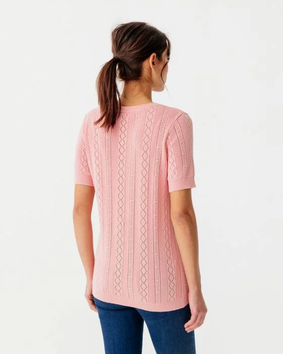 Pull ajouré manches courtes