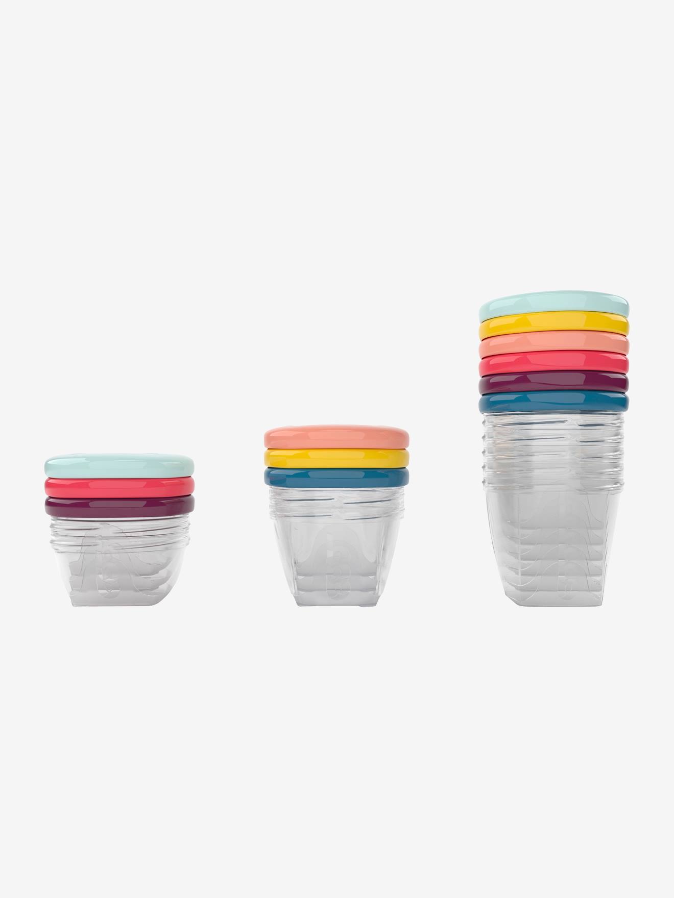 Ensemble de 12 boîtes hermétiques + 3 cuillères souples BABYMOOV Babybols Multi Set multicolore
