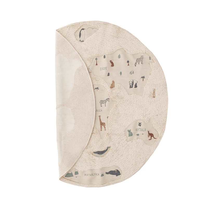 Tapis monde 140x140 beige AFKliving