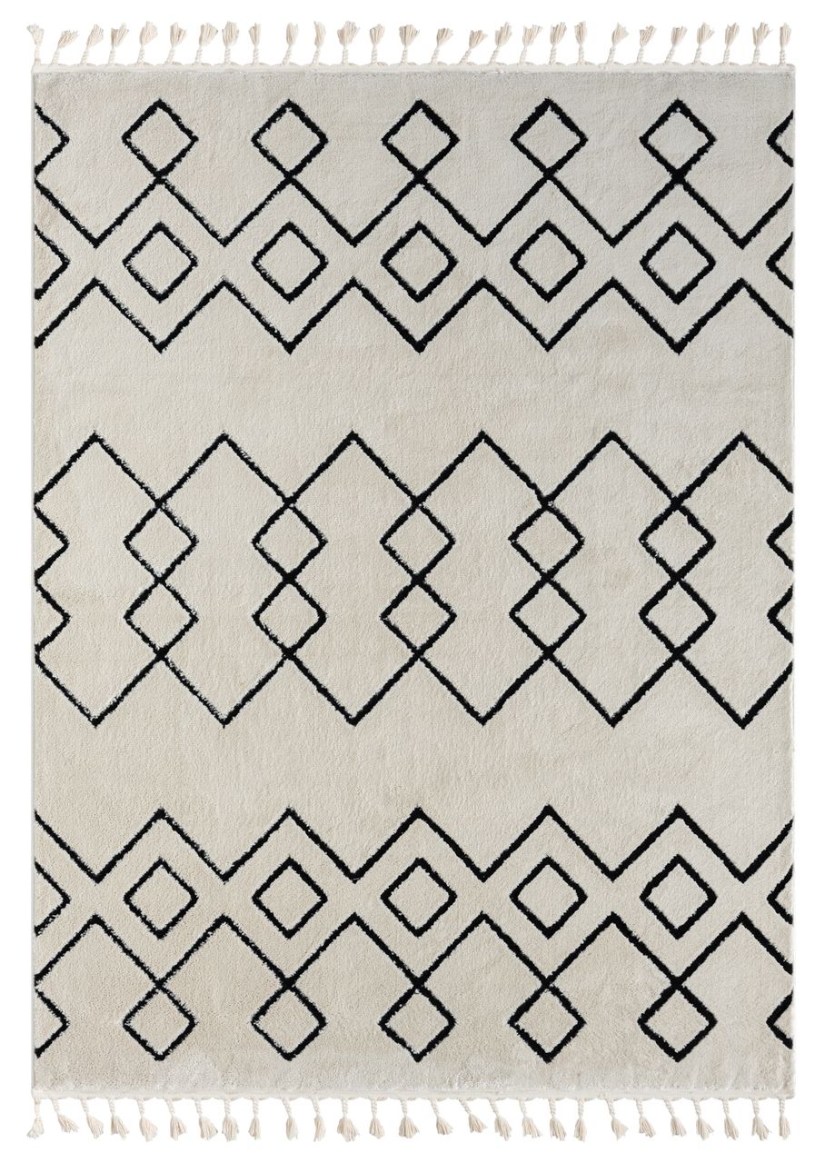 MyFlair Teppich Moroccan Heaven, 190 cm x 240 cm, Farbe weiß, rechteckig, Florhöhe 19mm