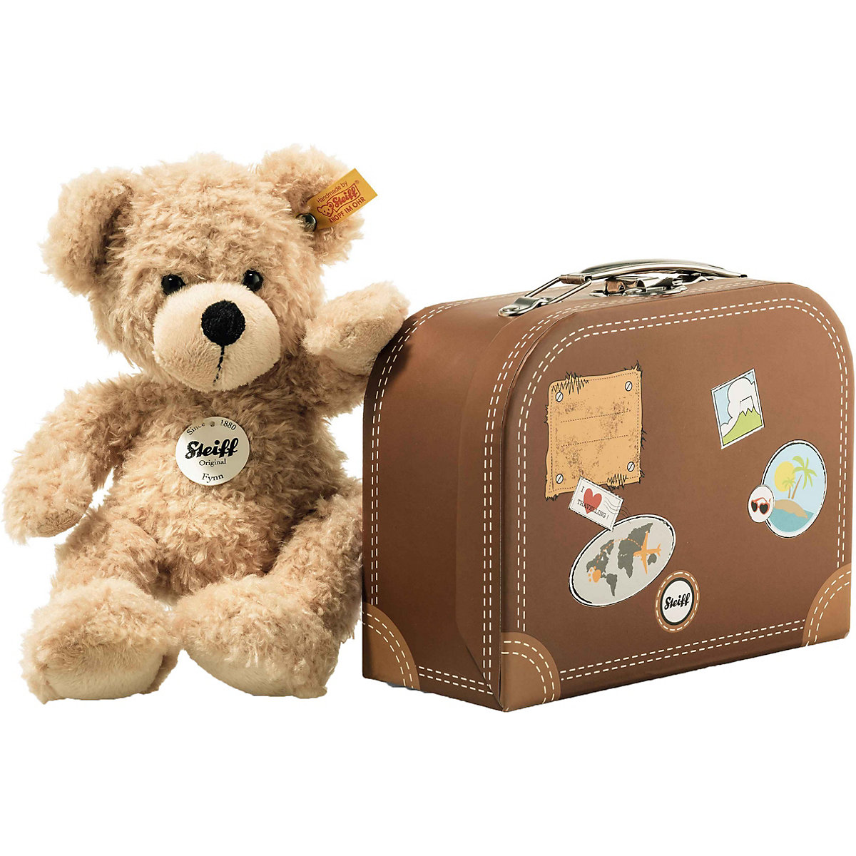 Fynn Teddybär im Koffer, 28 cm