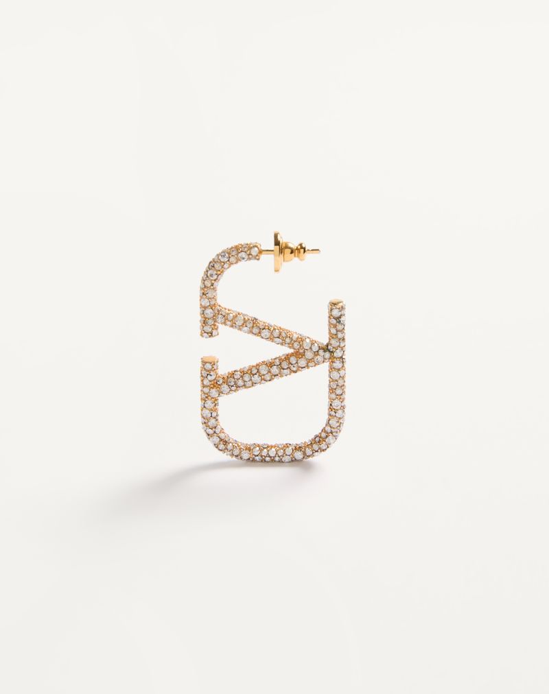 Brincos com a assinatura VLogo em metal e cristais Swarovski®
