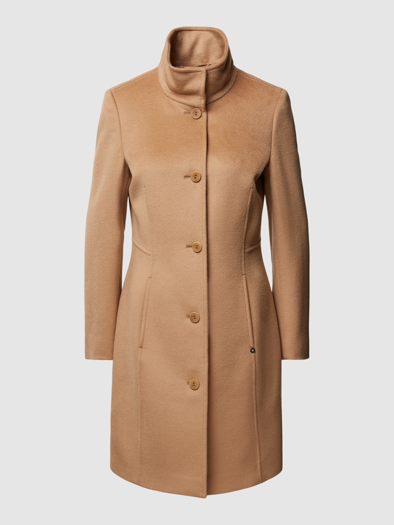 Wollmantel mit Stehkragen Modell 'LIZ' in camel