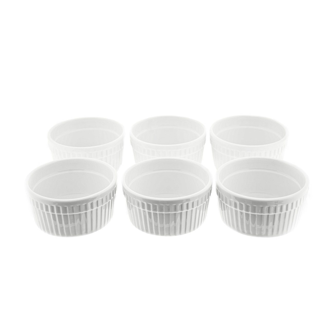 Almina Muffinform 6er Muffinform Souffleform Rund aus Porzellan in Weiß ca. 200 ml, (6-tlg)