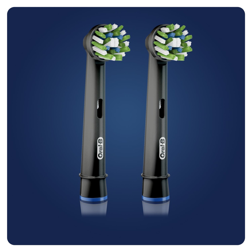 oral-b Oral-B CrossAction Brossette Avec CleanMaximiser, Noire, 2 Brossettes De Rechange
