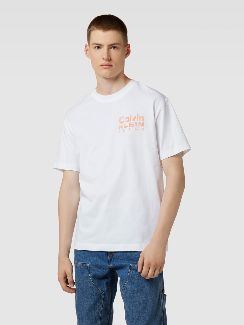 T-Shirt mit Rundhalsausschnitt Modell 'BOLD COLOR INSTITUTIONAL' in weiß