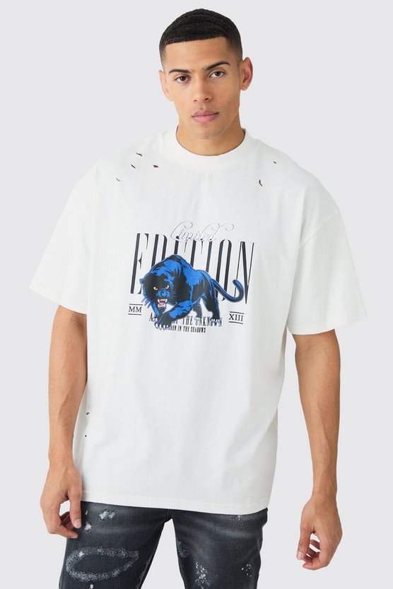 Oversize T-Shirt mit Limited Edition Panther Print
