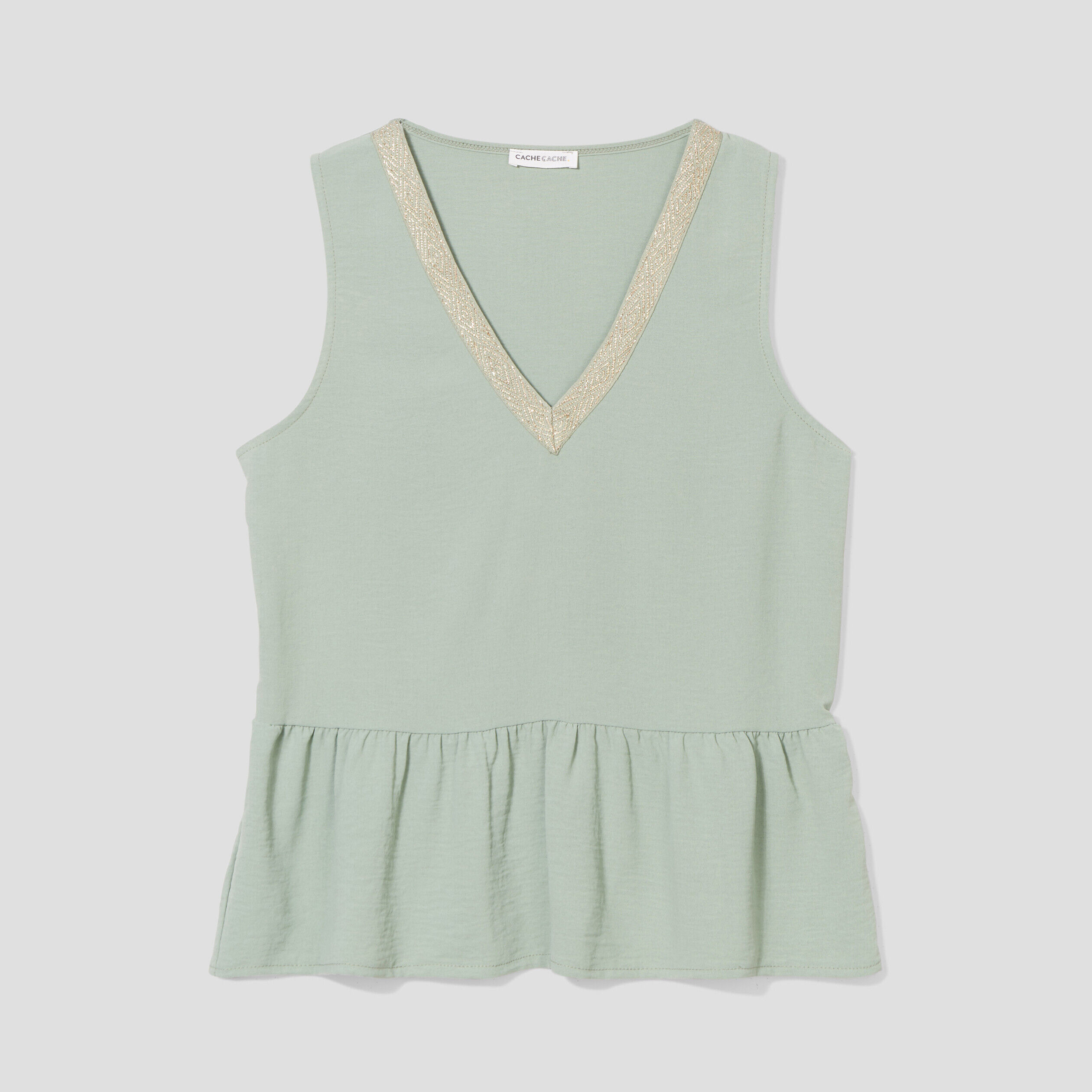 Blouse sans manches vert clair femme | Cache Cache