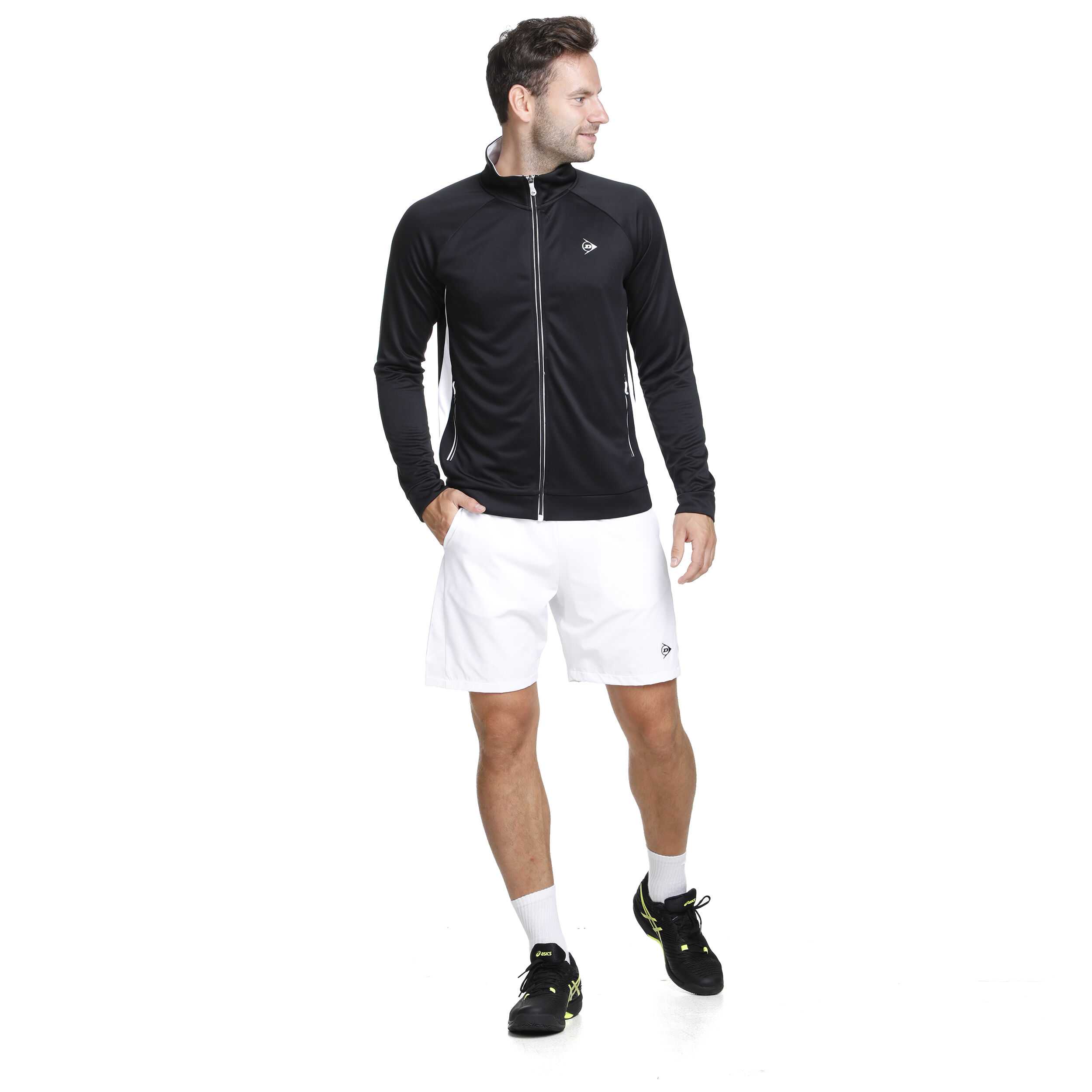 Knitted Trainingsjacke Herren - Schwarz, Weiß