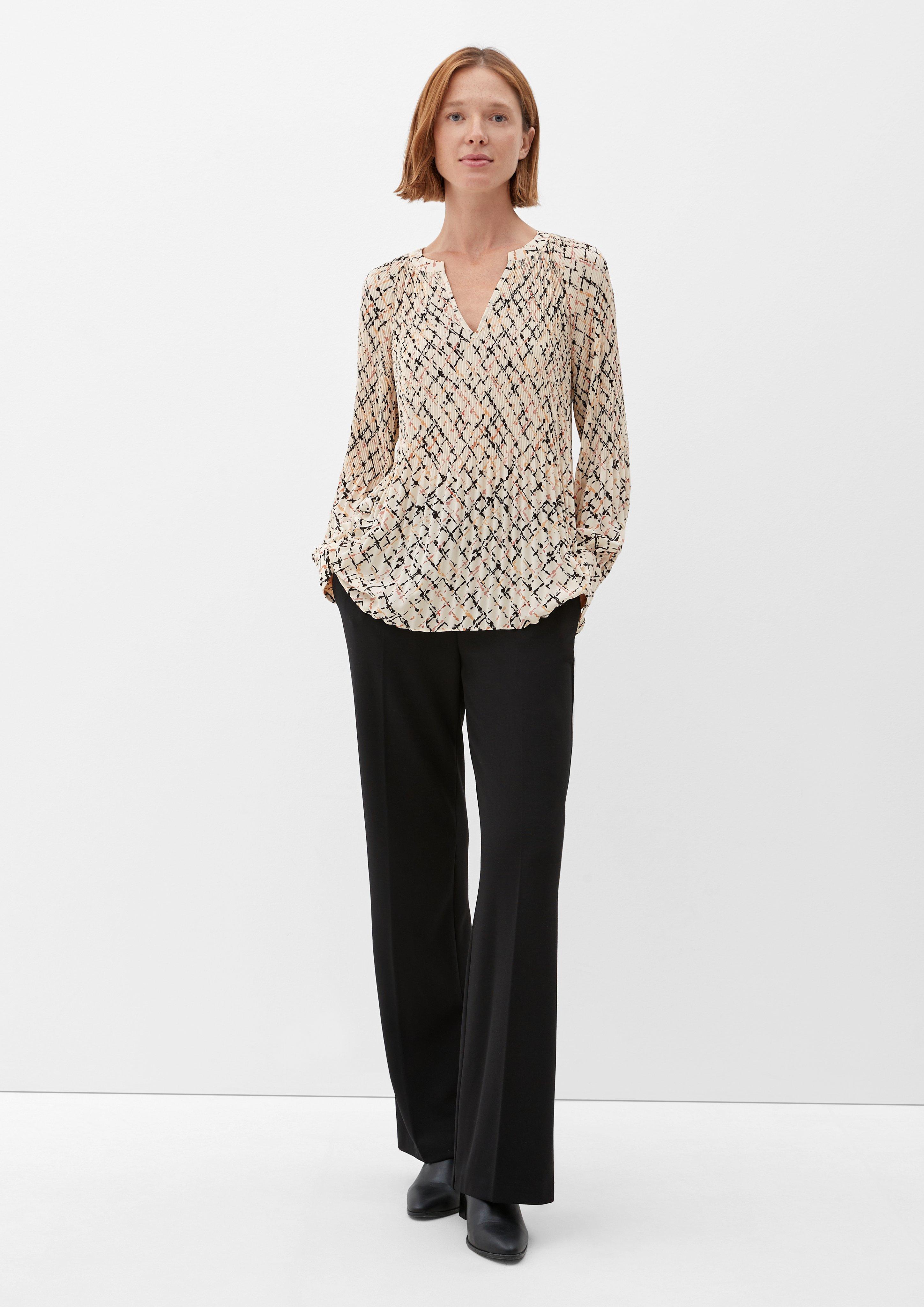 Plissée-Bluse mit Print  2121787-02A3