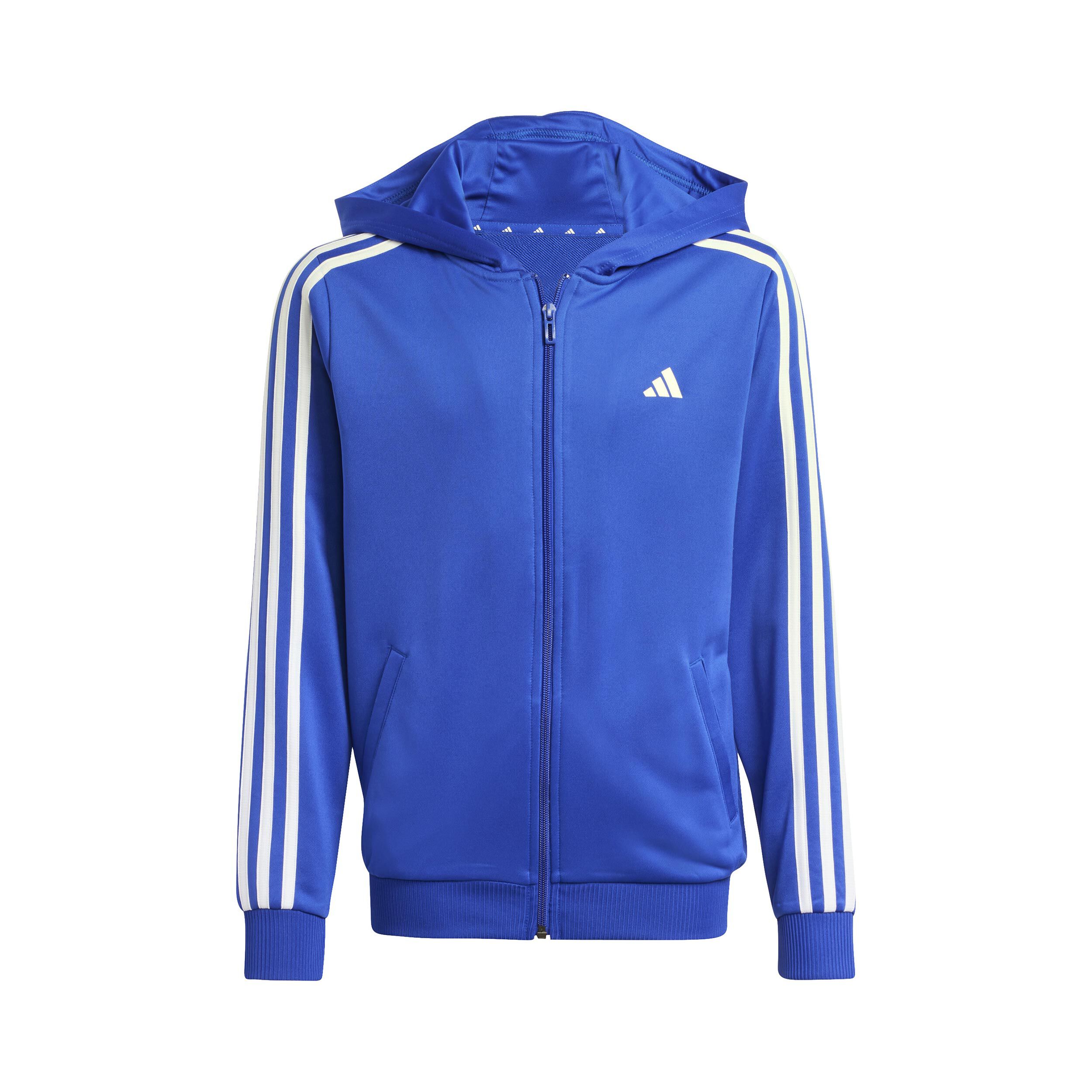 Training Essentials 3 Stripes Sweatjacke Kinder - Blau, Weiß
