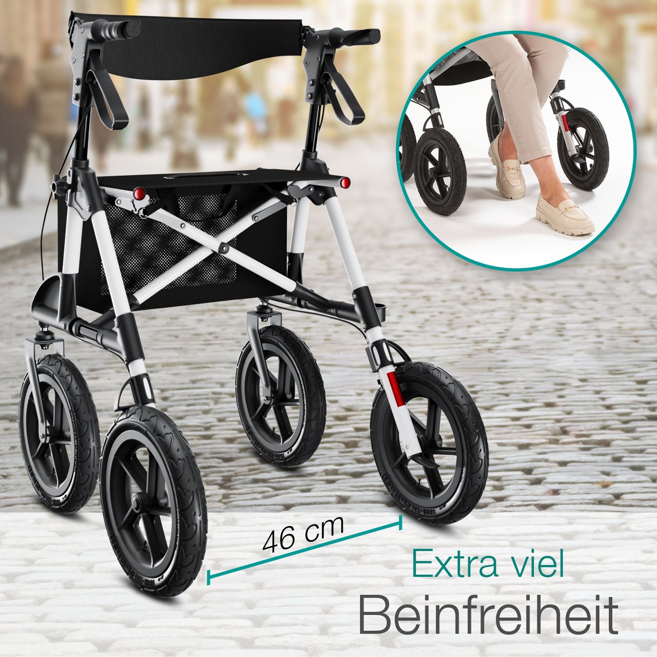 Aktivshop Alu Outdoor Rollator mit Luftbereifung »Komfort« faltbar