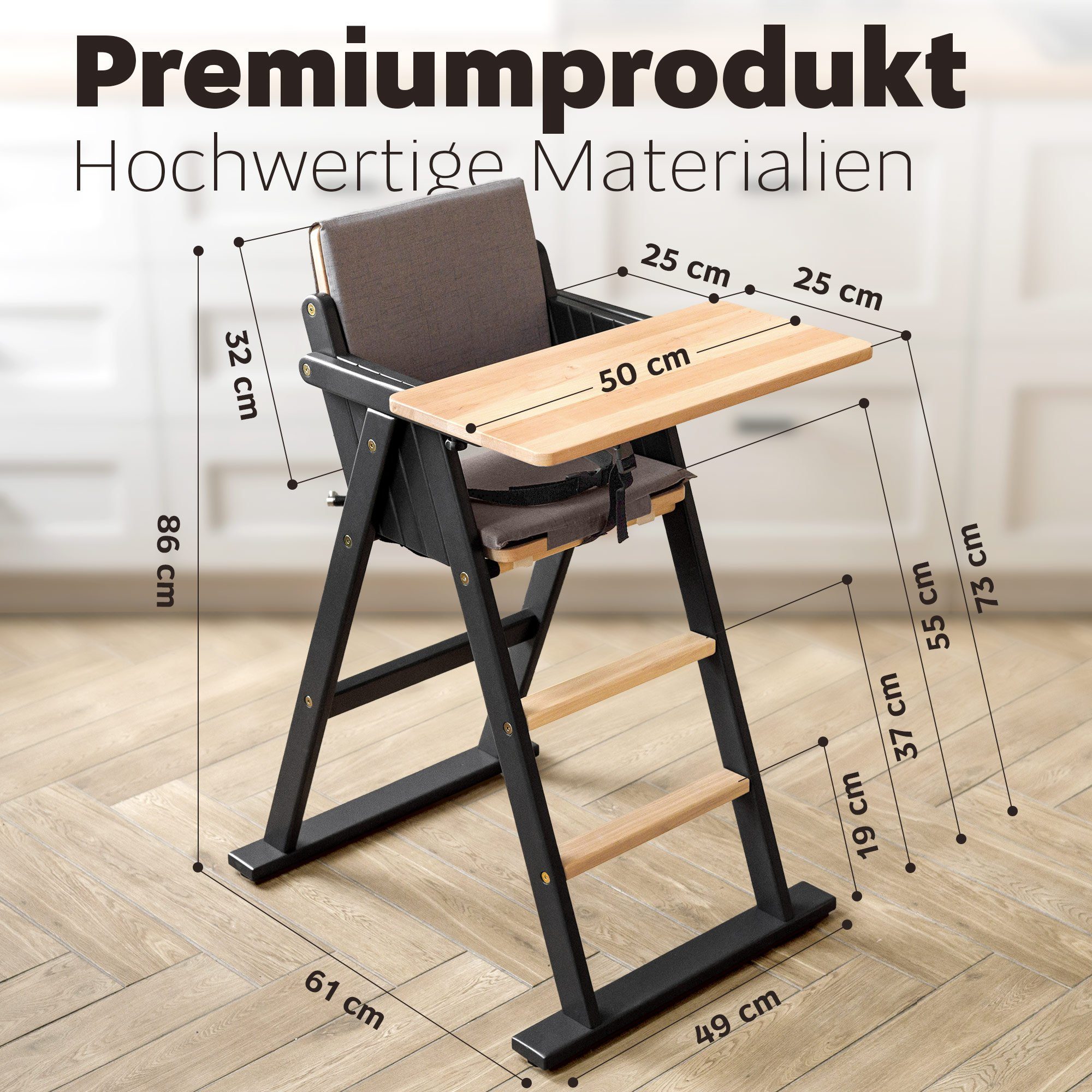 VILHA THE CHILDREN'S FURNITURE FACTORY Hochstuhl Klapp-Treppenhochstuhl STEP UP 101, Babyhochstuhl aus Holz