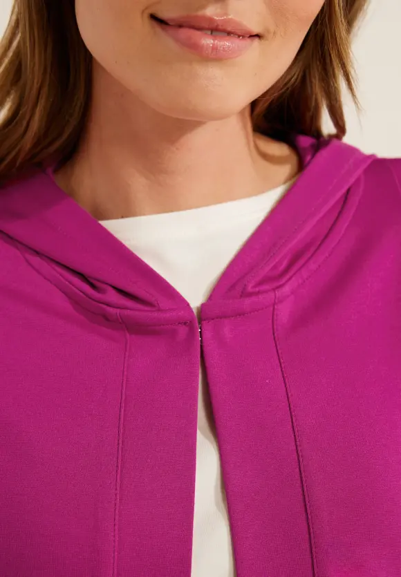 CECIL Unifarbene Kapuzenshirtjacke
