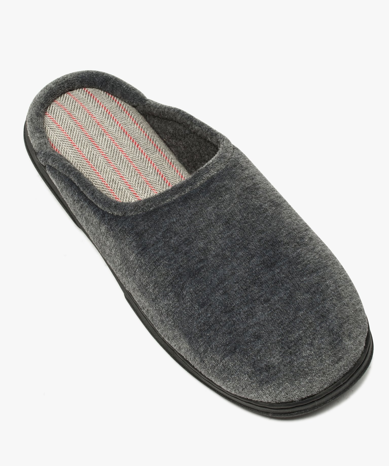 Chaussons homme mules d'intérieur unies en velours ras | GEMO