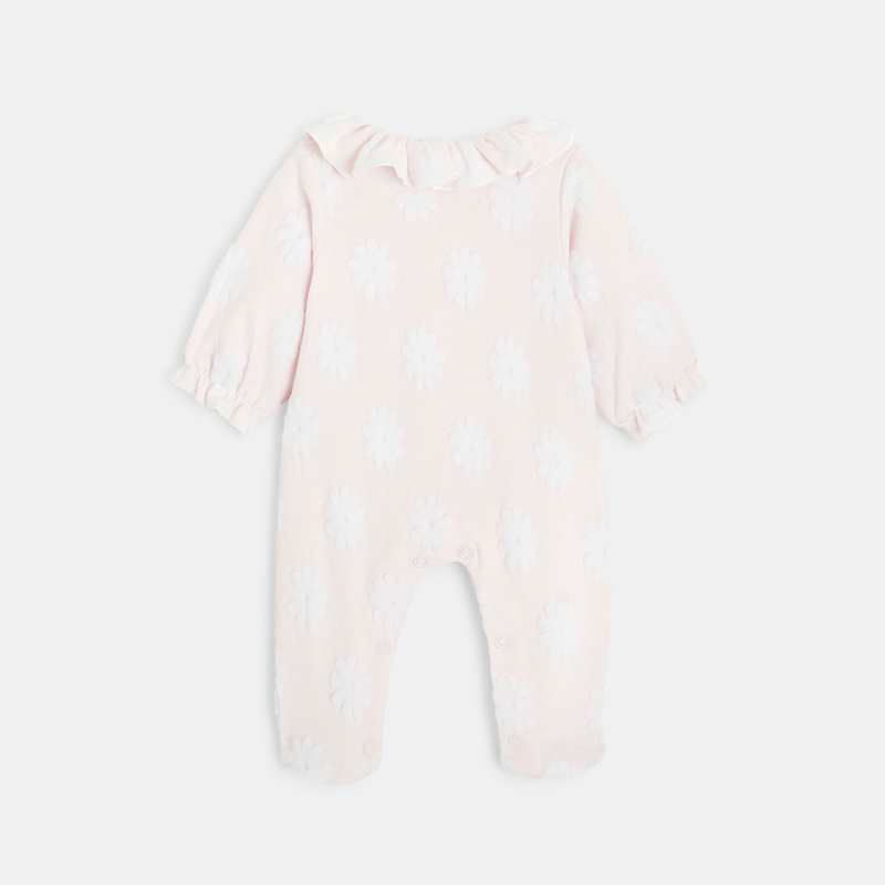 Pyjama bébé fille en velours effet dévoré rose Absorba