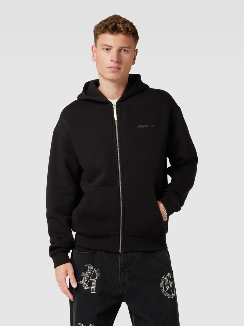 Sweatjacke mit Kapuze in schwarz