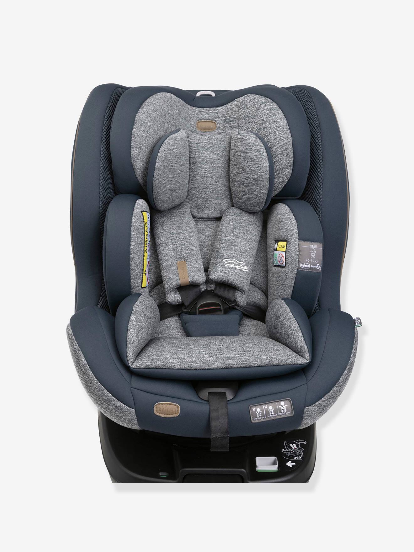 Chicco Kindersitz Seat3Fit i-Size Air Melange CHICCO, 40-125 cm, Gr. 0+/1/2 - graublau